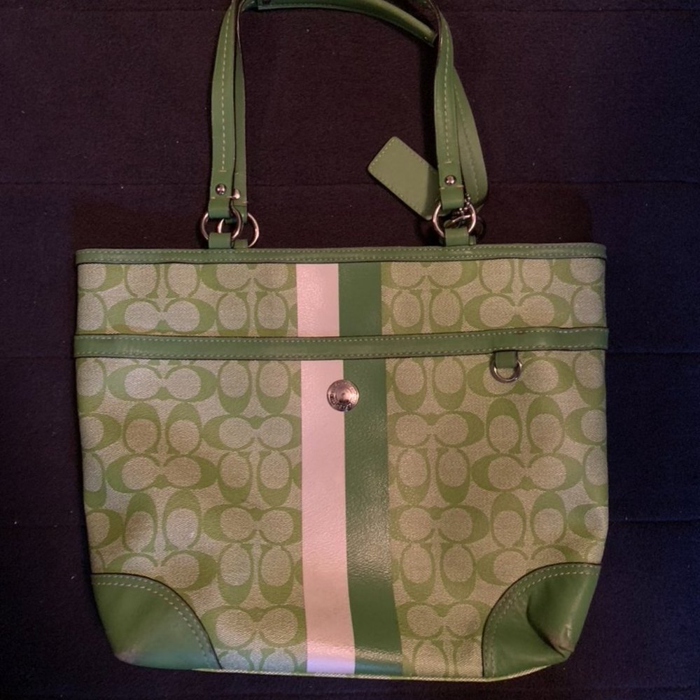 Green Coach Tote
